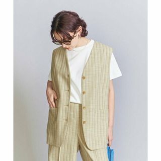 ビューティアンドユースユナイテッドアローズ(BEAUTY&YOUTH UNITED ARROWS)の【NATURAL】ノーカラー ストライプツイード ベスト(ベスト/ジレ)