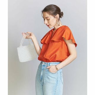 ビューティアンドユースユナイテッドアローズ(BEAUTY&YOUTH UNITED ARROWS)の【ORANGE】リネンライク ラッフルカラーブラウス -ウォッシャブルー(シャツ/ブラウス(長袖/七分))