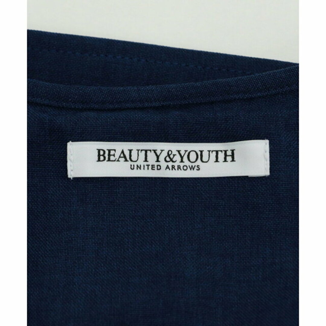 BEAUTY&YOUTH UNITED ARROWS(ビューティアンドユースユナイテッドアローズ)の【ROYAL】リネンライク ラッフルカラーブラウス -ウォッシャブルー レディースのトップス(シャツ/ブラウス(長袖/七分))の商品写真