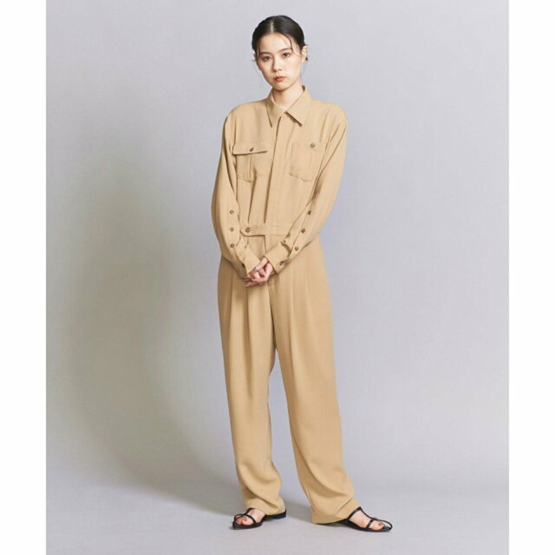 BEAUTY&YOUTH UNITED ARROWS(ビューティアンドユースユナイテッドアローズ)の【BEIGE】【S】ポリエステルツイル ワークジャンプスーツ -ウォッシャブル- レディースのパンツ(サロペット/オーバーオール)の商品写真