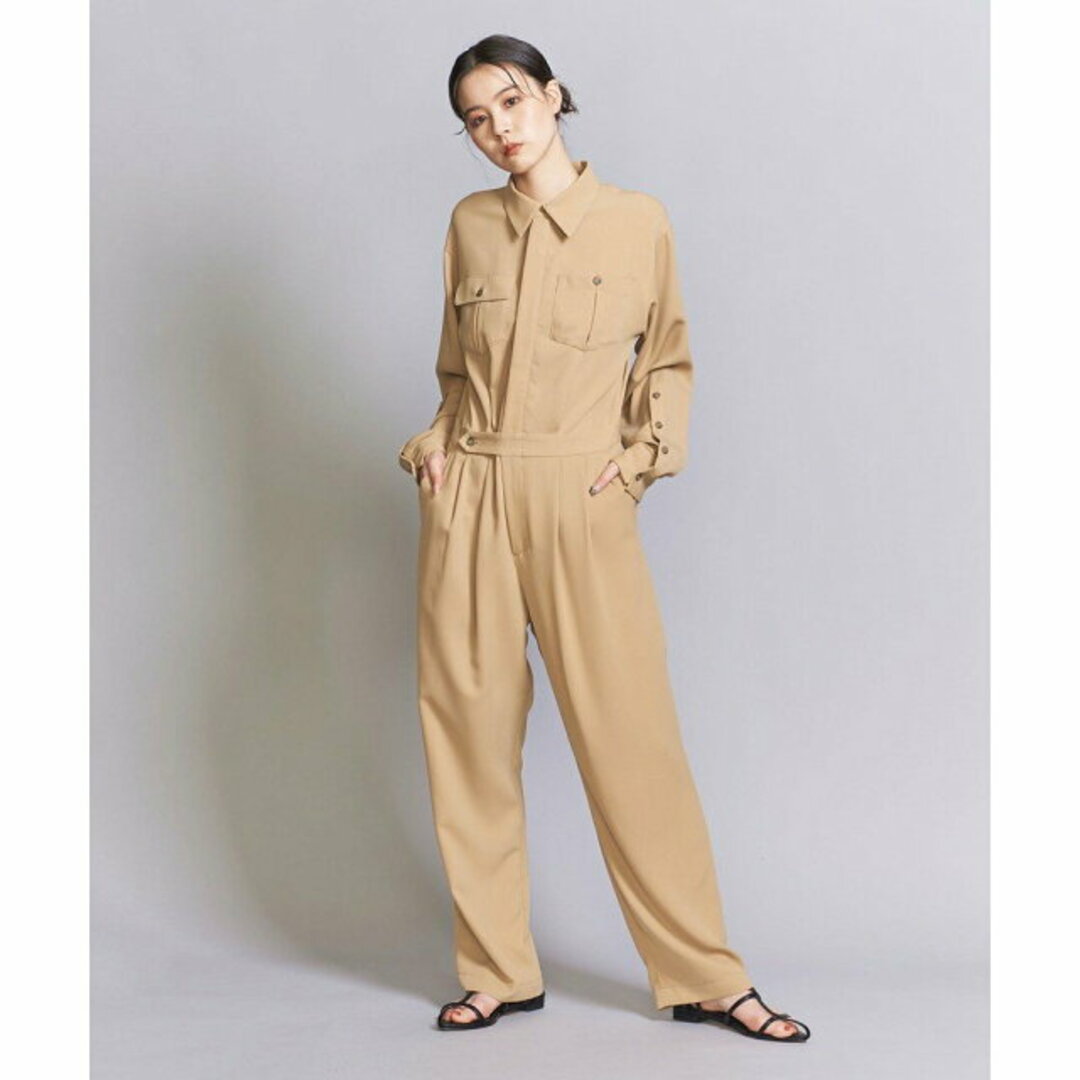 BEAUTY&YOUTH UNITED ARROWS(ビューティアンドユースユナイテッドアローズ)の【BEIGE】【S】ポリエステルツイル ワークジャンプスーツ -ウォッシャブル- レディースのパンツ(サロペット/オーバーオール)の商品写真