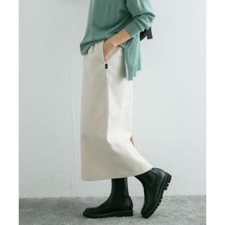 アーバンリサーチドアーズ(URBAN RESEARCH DOORS)の新品◎ドアーズ◎add fabrics イージースカート/アイボリー(ロングスカート)