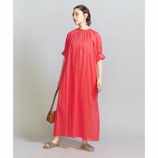 ビューティアンドユースユナイテッドアローズ(BEAUTY&YOUTH UNITED ARROWS)の【PINK】麻コットン ギャザーボリューム ワンピース -ウォッシャブル-(ロングワンピース/マキシワンピース)