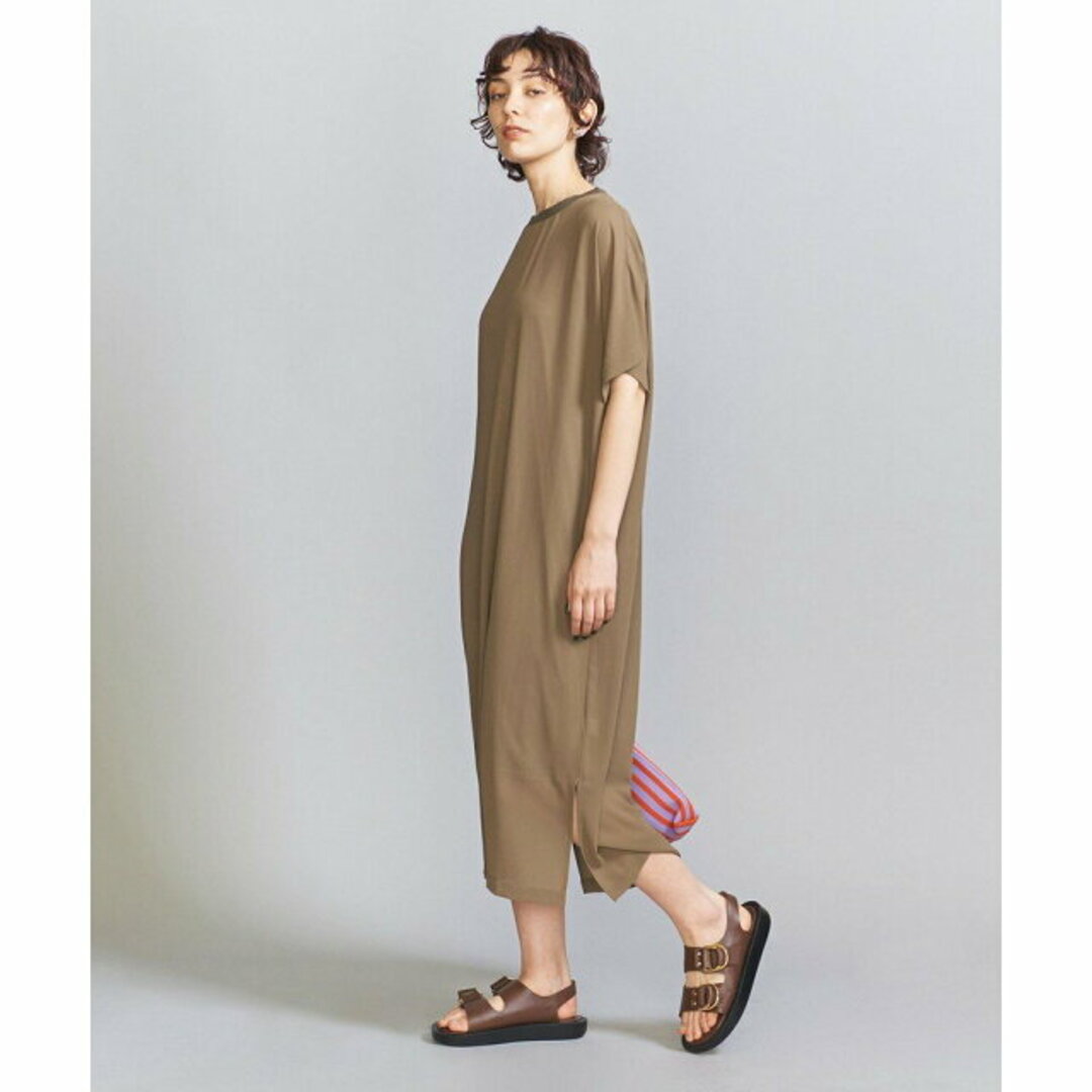 BEAUTY&YOUTH UNITED ARROWS(ビューティアンドユースユナイテッドアローズ)の【OLIVE】シフォンレイヤード ドルマンスリーブワンピース -ウォッシャブル- レディースのワンピース(ロングワンピース/マキシワンピース)の商品写真