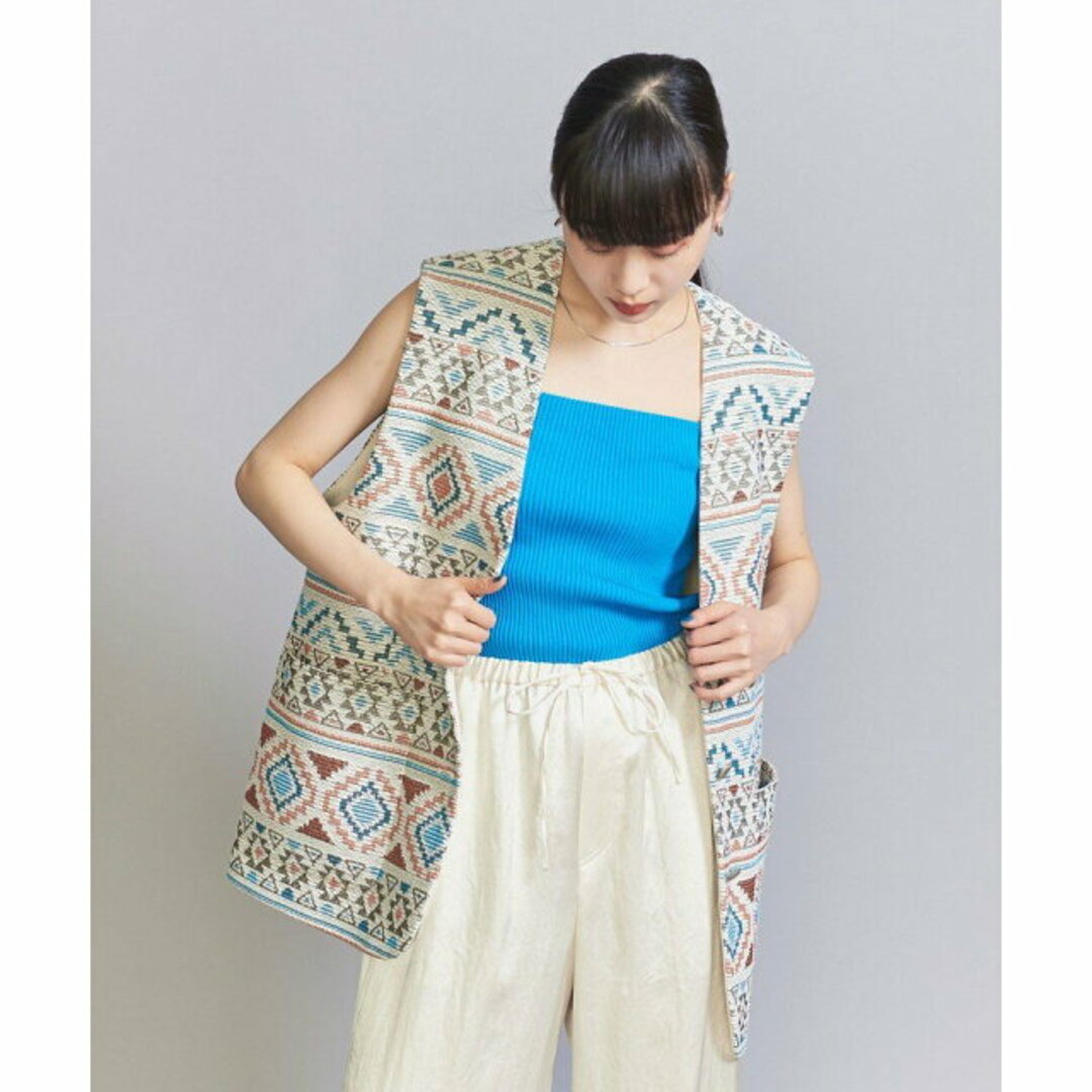 BEAUTY&YOUTH UNITED ARROWS(ビューティアンドユースユナイテッドアローズ)の【TURQUOISE】【FREE】コットンシルクブレンド リブ ビスチェ -2WAY/ウォッシャブル- レディースのトップス(ベアトップ/チューブトップ)の商品写真