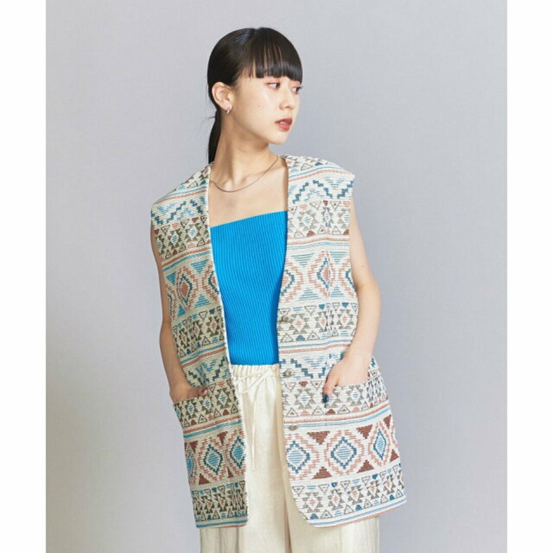 BEAUTY&YOUTH UNITED ARROWS(ビューティアンドユースユナイテッドアローズ)の【TURQUOISE】【FREE】コットンシルクブレンド リブ ビスチェ -2WAY/ウォッシャブル- レディースのトップス(ベアトップ/チューブトップ)の商品写真