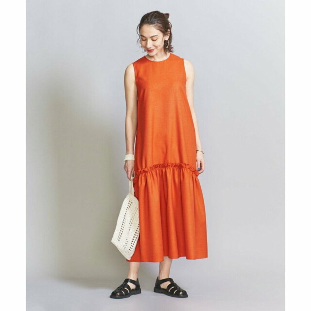 BEAUTY&YOUTH UNITED ARROWS(ビューティアンドユースユナイテッドアローズ)の【ORANGE】リネンライク ティアードワンピース -ウォッシャブル- レディースのワンピース(ロングワンピース/マキシワンピース)の商品写真