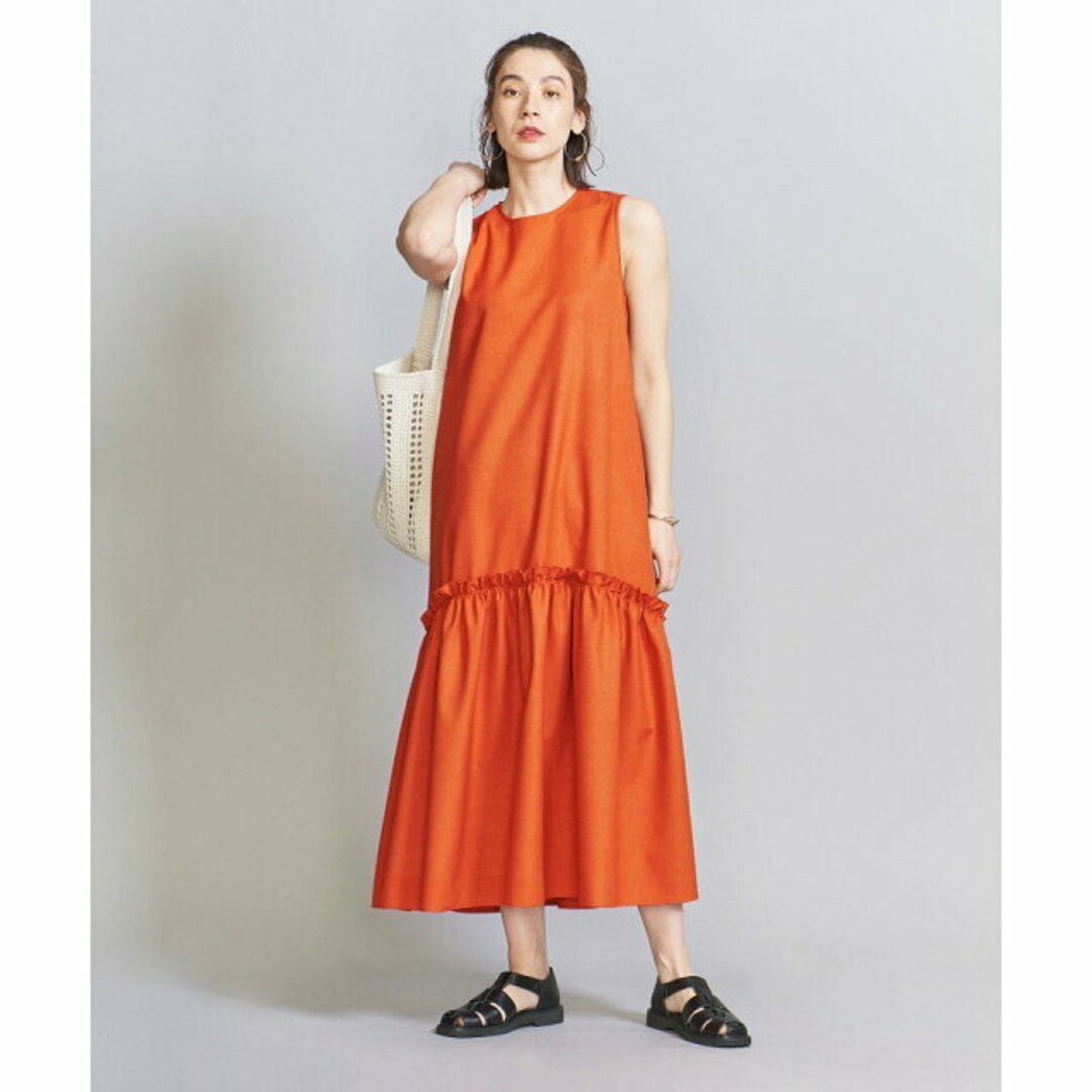 BEAUTY&YOUTH UNITED ARROWS(ビューティアンドユースユナイテッドアローズ)の【ORANGE】【FREE】リネンライク ティアードワンピース -ウォッシャブル- レディースのワンピース(ロングワンピース/マキシワンピース)の商品写真