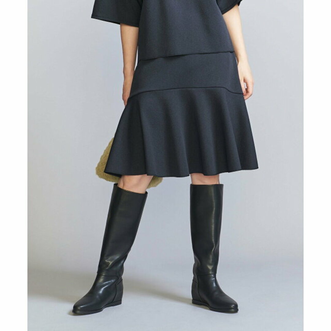 BEAUTY&YOUTH UNITED ARROWS(ビューティアンドユースユナイテッドアローズ)の【NAVY】ダンボールニット フレア スカート -ウォッシャブル- レディースのスカート(ロングスカート)の商品写真