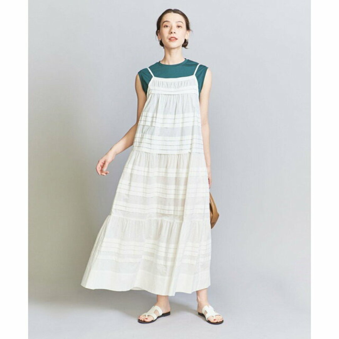 BEAUTY&YOUTH UNITED ARROWS(ビューティアンドユースユナイテッドアローズ)の【WHITE】コットンタックキャミワンピース-ウォッシャブル- レディースのワンピース(ロングワンピース/マキシワンピース)の商品写真