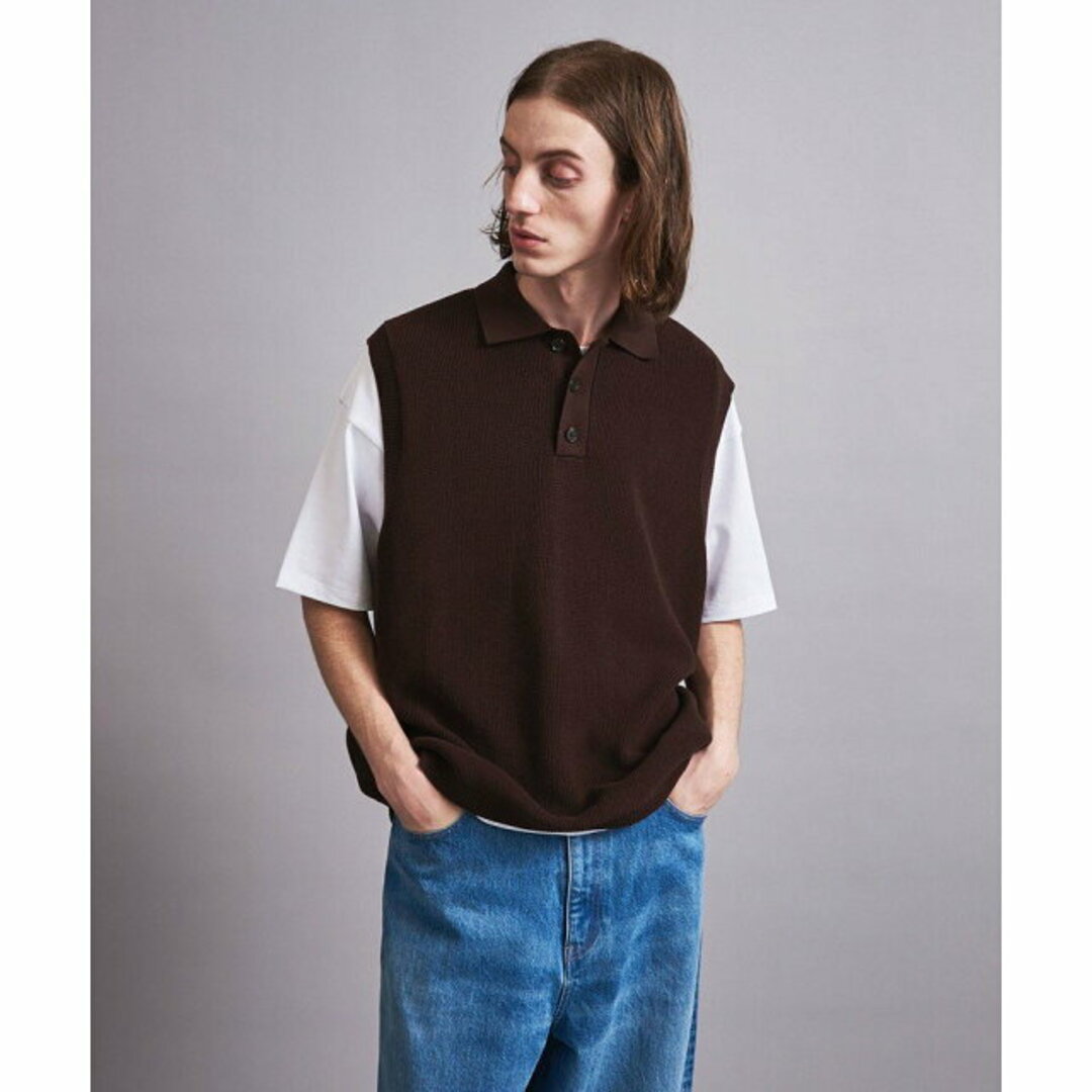 BEAUTY&YOUTH UNITED ARROWS(ビューティアンドユースユナイテッドアローズ)の【DK.BROWN】<monkey time> CTN AZE PL VEST/ベスト メンズのトップス(ニット/セーター)の商品写真