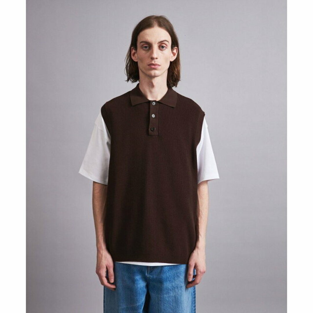 BEAUTY&YOUTH UNITED ARROWS(ビューティアンドユースユナイテッドアローズ)の【DK.BROWN】【L】<monkey time> CTN AZE PL VEST/ベスト メンズのトップス(ニット/セーター)の商品写真