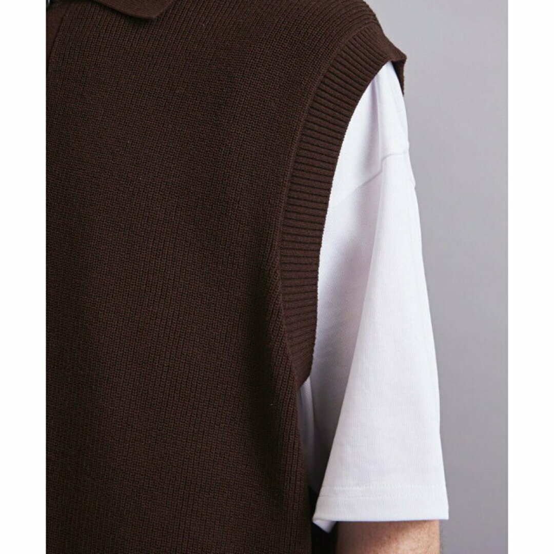 BEAUTY&YOUTH UNITED ARROWS(ビューティアンドユースユナイテッドアローズ)の【DK.BROWN】【L】<monkey time> CTN AZE PL VEST/ベスト メンズのトップス(ニット/セーター)の商品写真