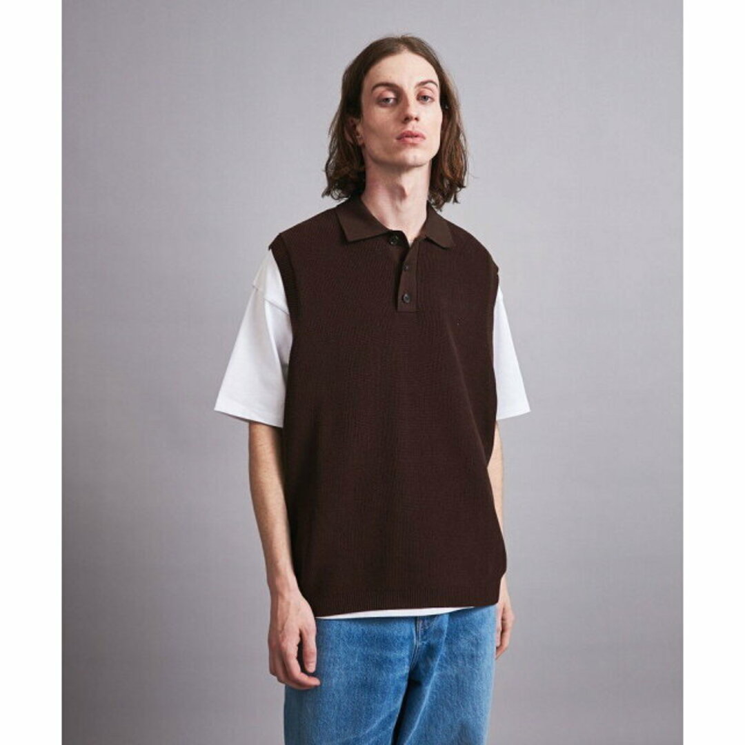 BEAUTY&YOUTH UNITED ARROWS(ビューティアンドユースユナイテッドアローズ)の【DK.BROWN】【L】<monkey time> CTN AZE PL VEST/ベスト メンズのトップス(ニット/セーター)の商品写真