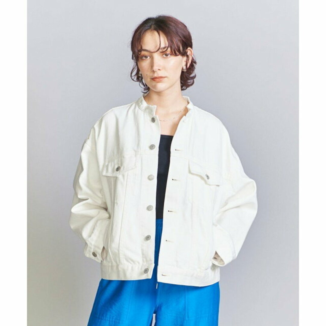 BEAUTY&YOUTH UNITED ARROWS(ビューティアンドユースユナイテッドアローズ)の【WHITE】オープンエンド ルーズ デニムジャケット -ウォッシャブル- レディースのジャケット/アウター(Gジャン/デニムジャケット)の商品写真