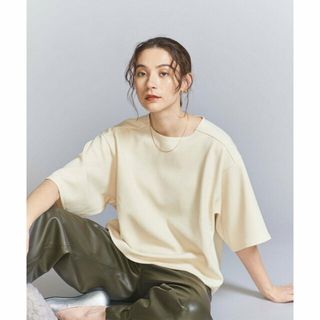 ビューティアンドユースユナイテッドアローズ(BEAUTY&YOUTH UNITED ARROWS)の【OFF WHITE】ダンボールニット 5分袖 バックボリューム トップス -ウォッシャブル-(カットソー(長袖/七分))