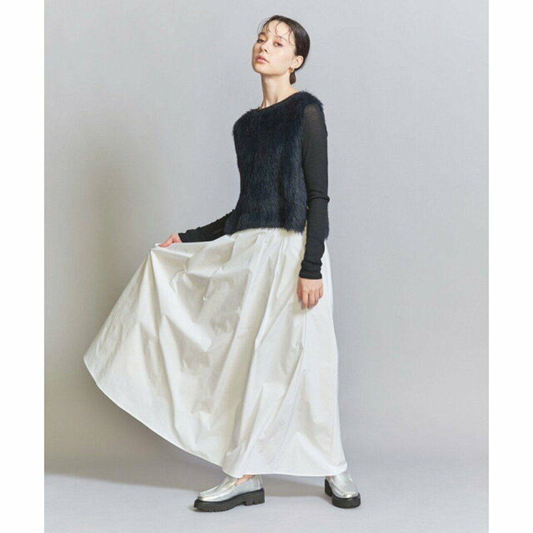 BEAUTY&YOUTH UNITED ARROWS(ビューティアンドユースユナイテッドアローズ)の【WHITE】ポリエステル フレア マキシスカート -ウォッシャブル- レディースのスカート(ロングスカート)の商品写真