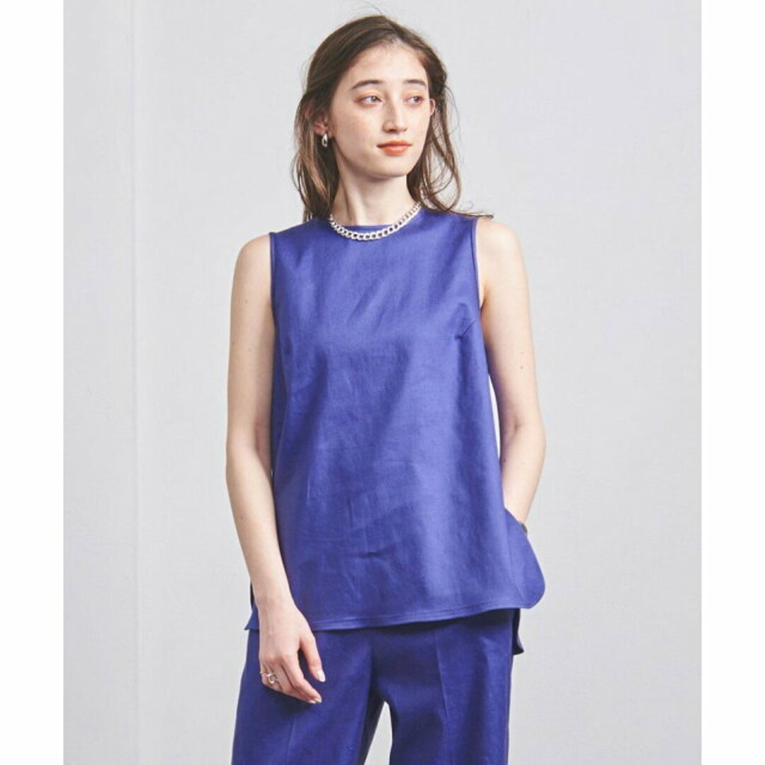 UNITED ARROWS(ユナイテッドアローズ)の【PURPLE】LINEN/P ノースリーブ ブラウス レディースのトップス(シャツ/ブラウス(長袖/七分))の商品写真