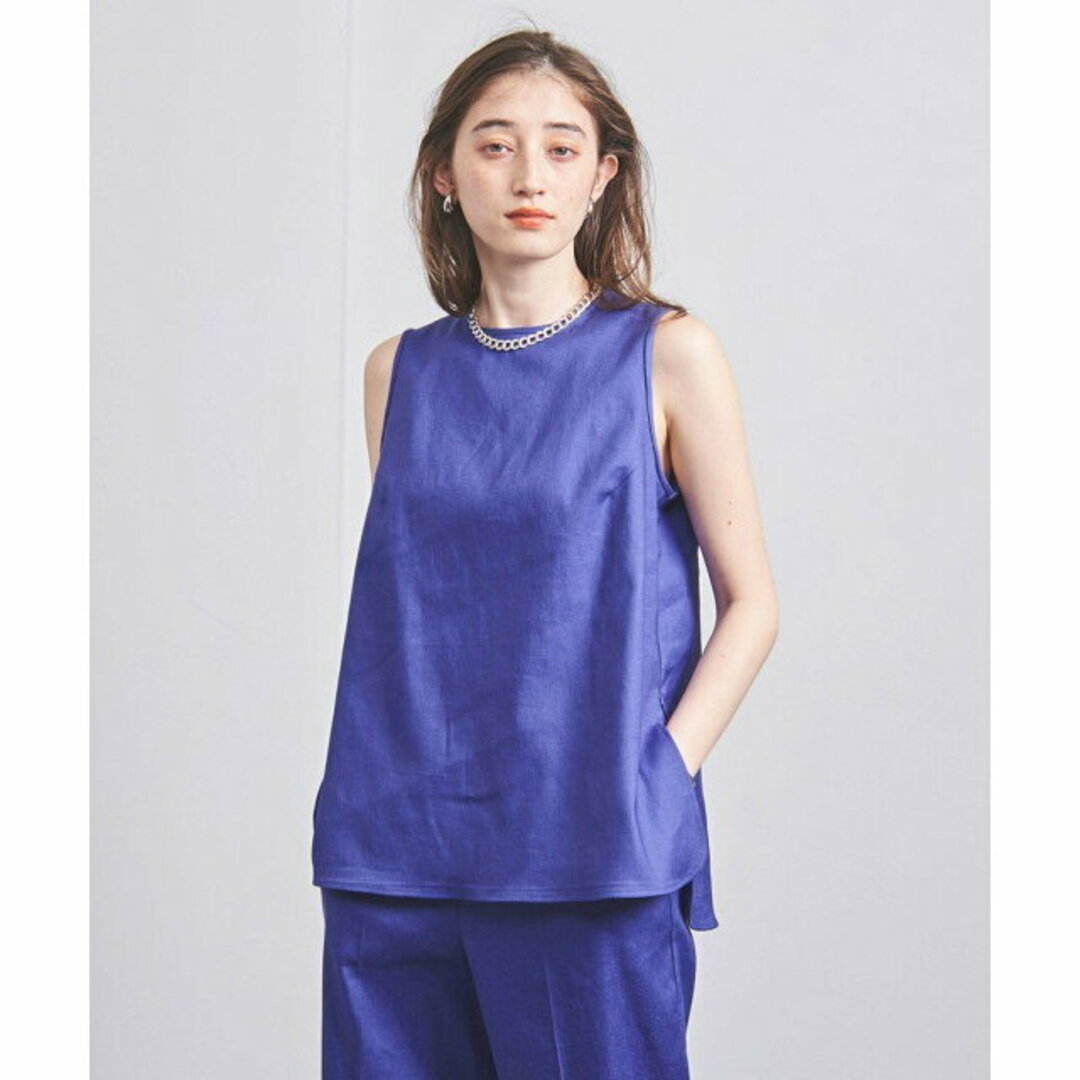 UNITED ARROWS(ユナイテッドアローズ)の【PURPLE】LINEN/P ノースリーブ ブラウス レディースのトップス(シャツ/ブラウス(長袖/七分))の商品写真