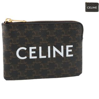 セリーヌ(celine)のセリーヌ CELINE コイン&カードホルダー ポーチ TRIOMPHE トリオンフ キャンバス キーリング付き ミニ財布 2023年秋冬新作 10C66 2CA2 (コインケース)