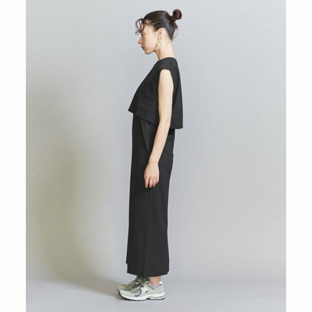 BEAUTY&YOUTH UNITED ARROWS(ビューティアンドユースユナイテッドアローズ)の【BLACK】スリークラックスポンチ レイヤードワンピース/3WAY -ウォッシャブル- レディースのワンピース(ロングワンピース/マキシワンピース)の商品写真