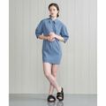 【LT.BLUE】<H>POLYESTER TWILL MINI DRESS/ワ