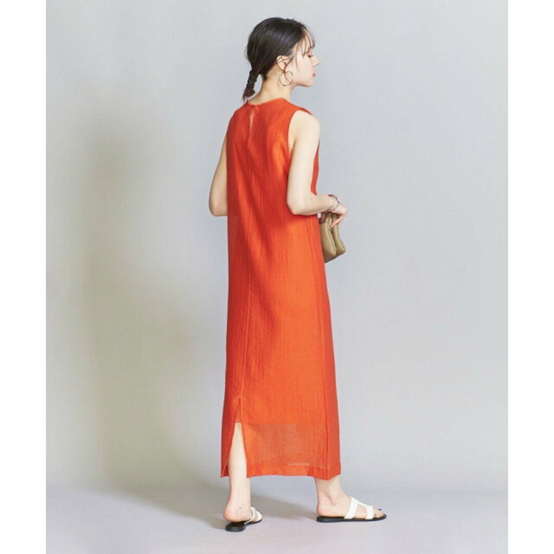 BEAUTY&YOUTH UNITED ARROWS(ビューティアンドユースユナイテッドアローズ)の【ORANGE】【M】楊柳シアーノースリーブワンピース -ウォッシャブル- レディースのワンピース(ロングワンピース/マキシワンピース)の商品写真