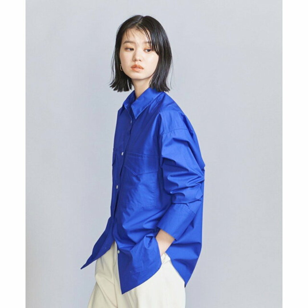 BEAUTY&YOUTH UNITED ARROWS(ビューティアンドユースユナイテッドアローズ)の【COBALT】コットン フラップポケット シャツ -ウォッシャブル- レディースのトップス(シャツ/ブラウス(長袖/七分))の商品写真