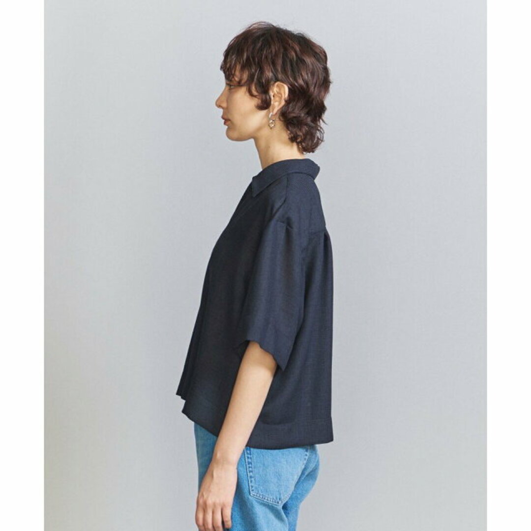 BEAUTY&YOUTH UNITED ARROWS(ビューティアンドユースユナイテッドアローズ)の【NAVY】ポリエステル メッシュ スキッパー シャツ -ウォッシャブル- レディースのワンピース(ミニワンピース)の商品写真