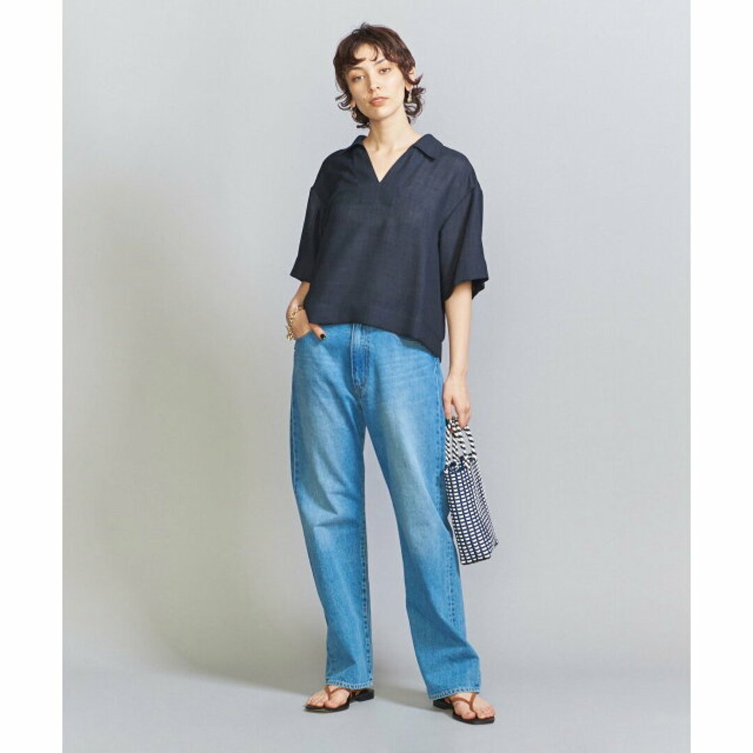 BEAUTY&YOUTH UNITED ARROWS(ビューティアンドユースユナイテッドアローズ)の【NAVY】ポリエステル メッシュ スキッパー シャツ -ウォッシャブル- レディースのワンピース(ミニワンピース)の商品写真