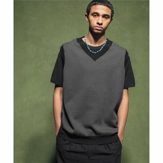 ビューティアンドユースユナイテッドアローズ(BEAUTY&YOUTH UNITED ARROWS)の【DK.GRAY】<monkey time> COTTON JACQUARD V NECK VEST/ベスト(ベスト)