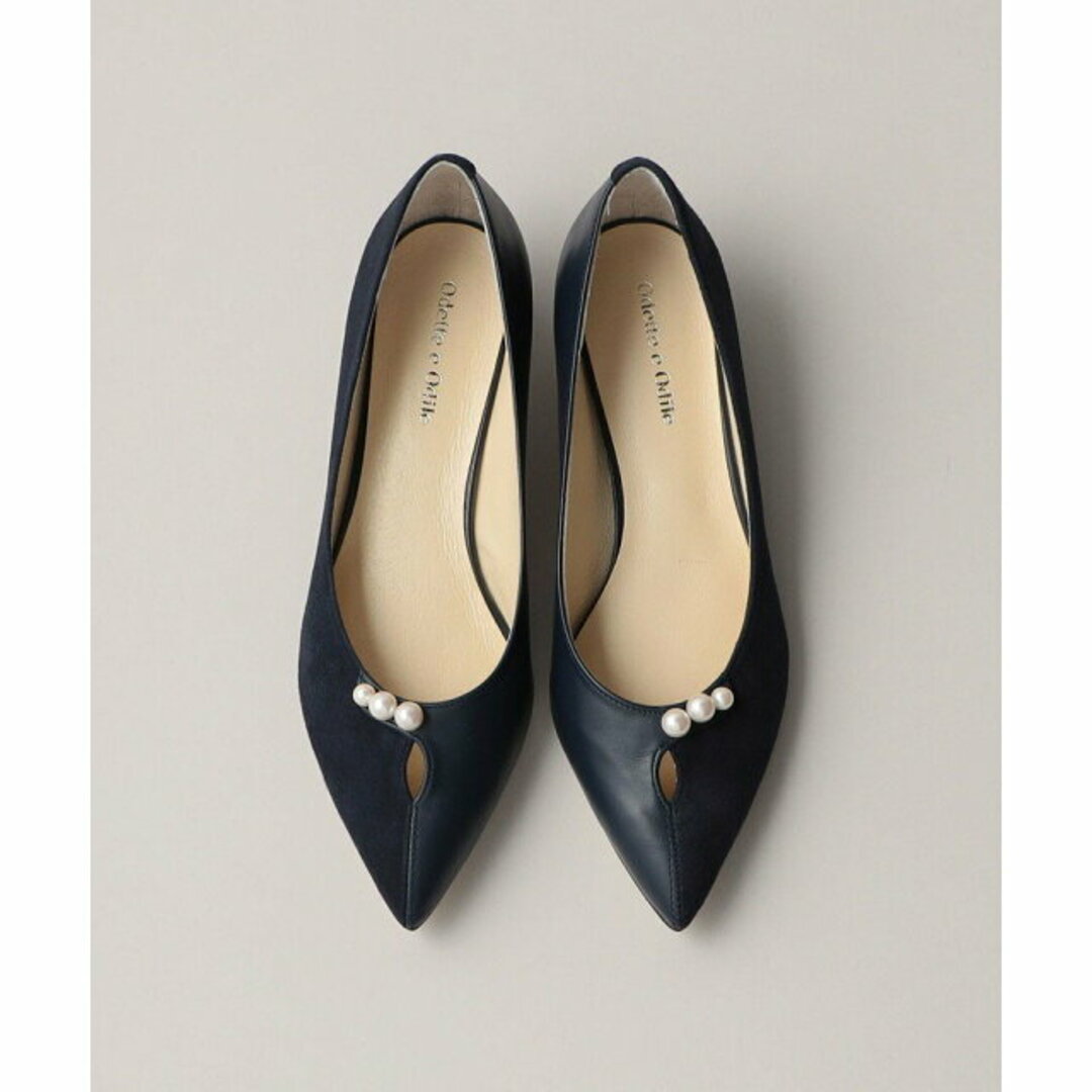 Odette e Odile(オデットエオディール)の【NAVY】【21.5cm】パールライク パンプス35↓↑ レディースの靴/シューズ(ハイヒール/パンプス)の商品写真