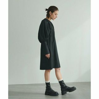 ユナイテッドアローズグリーンレーベルリラクシング(UNITED ARROWS green label relaxing)の【BLACK】<EMMEL REFINES>EM ソデボリューム ミニ シャツ ワンピース(ロングワンピース/マキシワンピース)