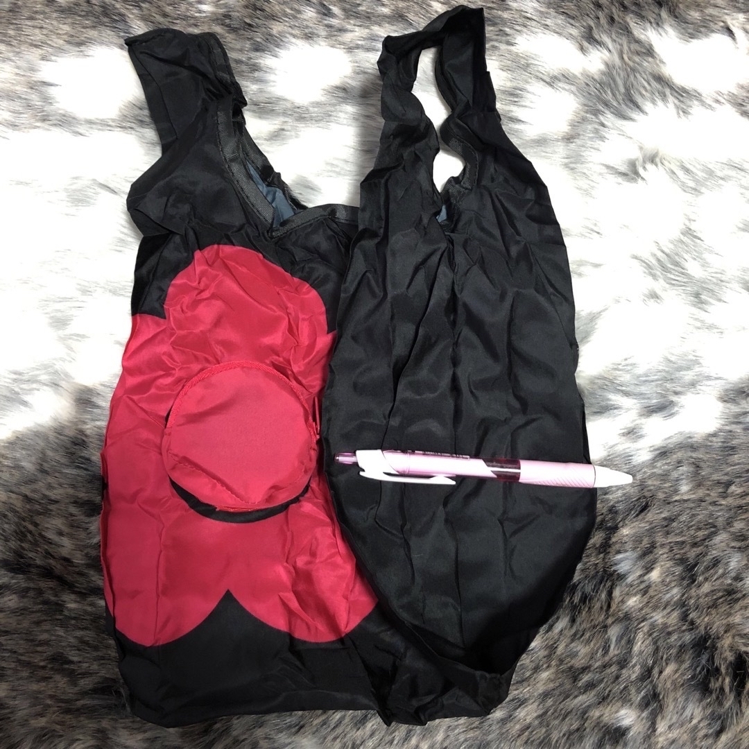 MARY QUANT(マリークワント)の【unused】エコバッグ  ミニ　レジ袋　未使用　マリークワント  黒　ピンク レディースのバッグ(エコバッグ)の商品写真