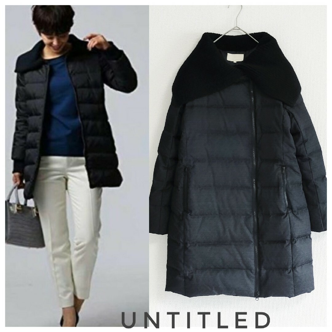 UNTITLED(アンタイトル)のUNTITLED ダウンコート ブラック サイズ2 アンタイトル レディースのジャケット/アウター(ダウンコート)の商品写真