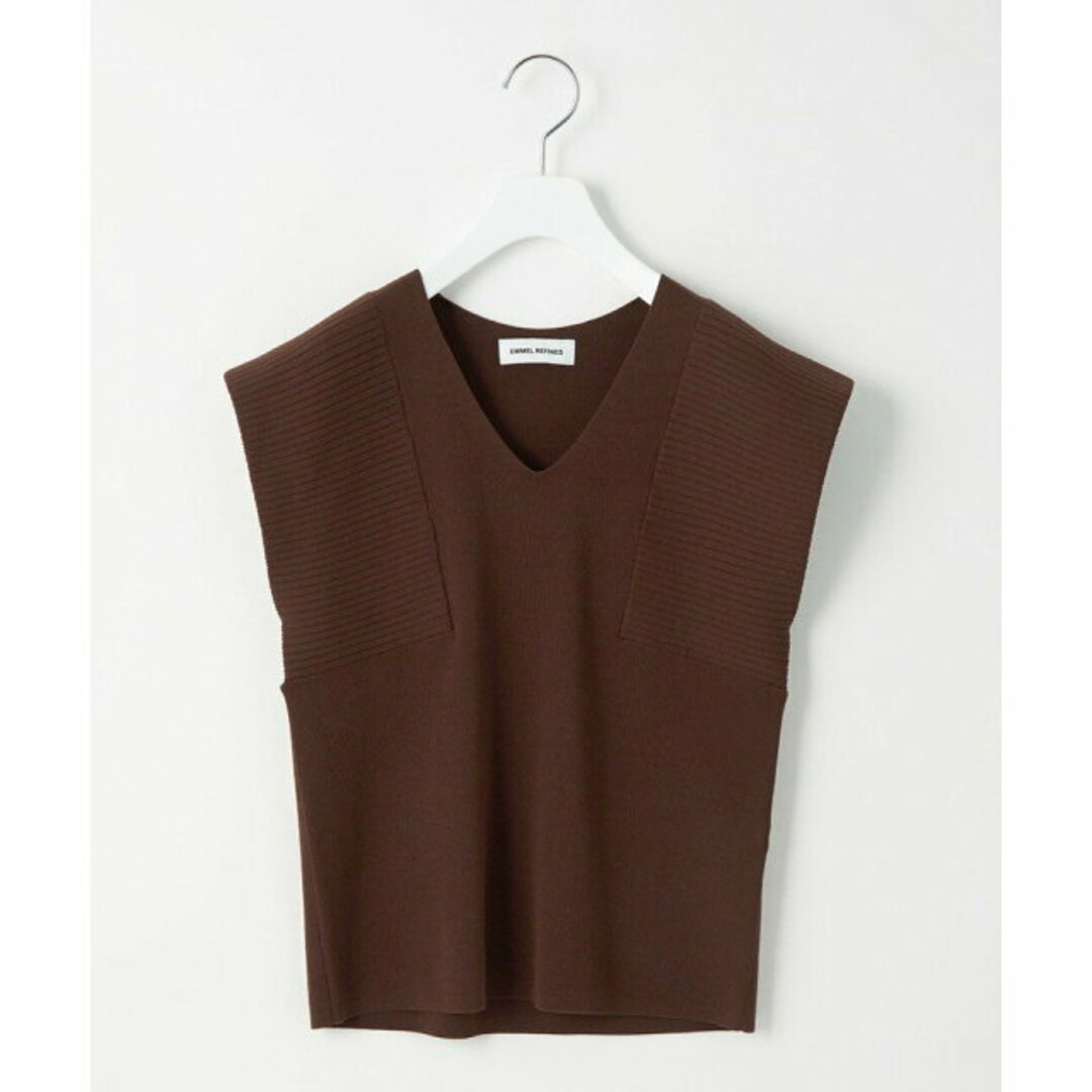 UNITED ARROWS green label relaxing(ユナイテッドアローズグリーンレーベルリラクシング)の【DK.BROWN】<EMMEL REFINES>EM HW ワイドリブ袖 Vネック ニット レディースのトップス(ニット/セーター)の商品写真