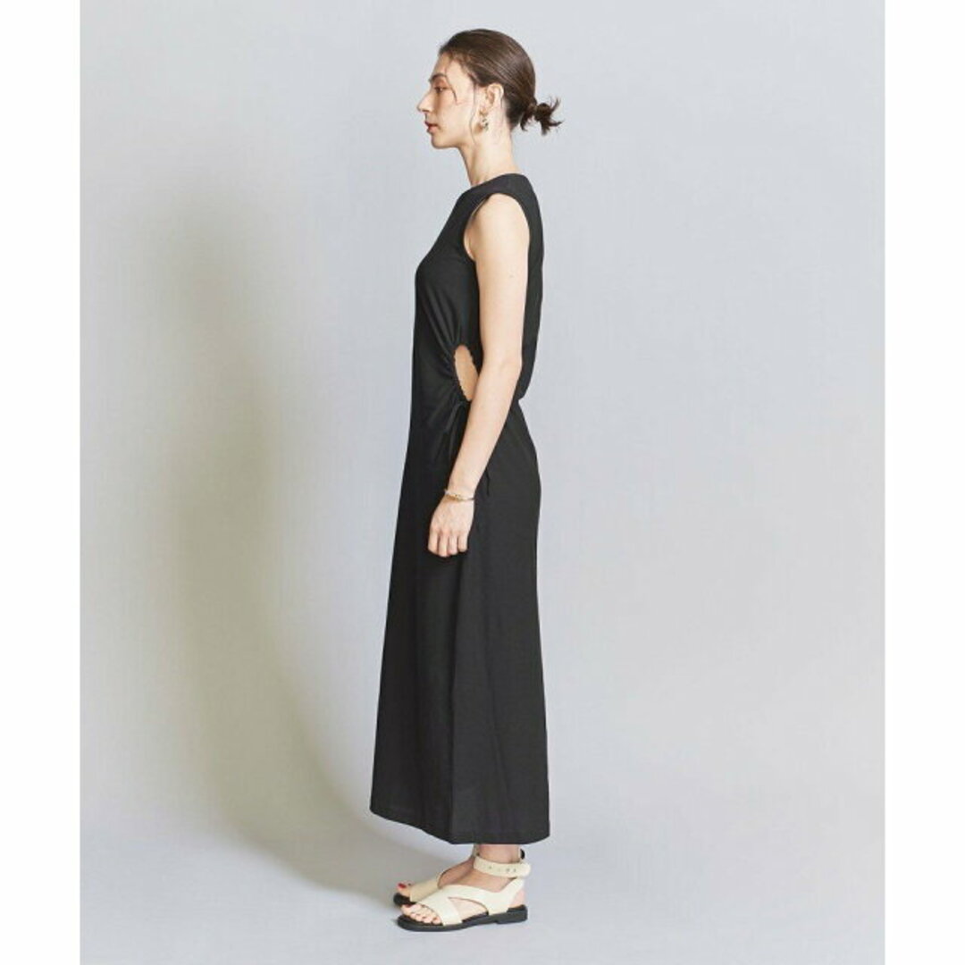 BEAUTY&YOUTH UNITED ARROWS(ビューティアンドユースユナイテッドアローズ)の【BLACK】コットンアムンゼン サイドホールワンピース -ウォッシャブル- レディースのワンピース(ロングワンピース/マキシワンピース)の商品写真