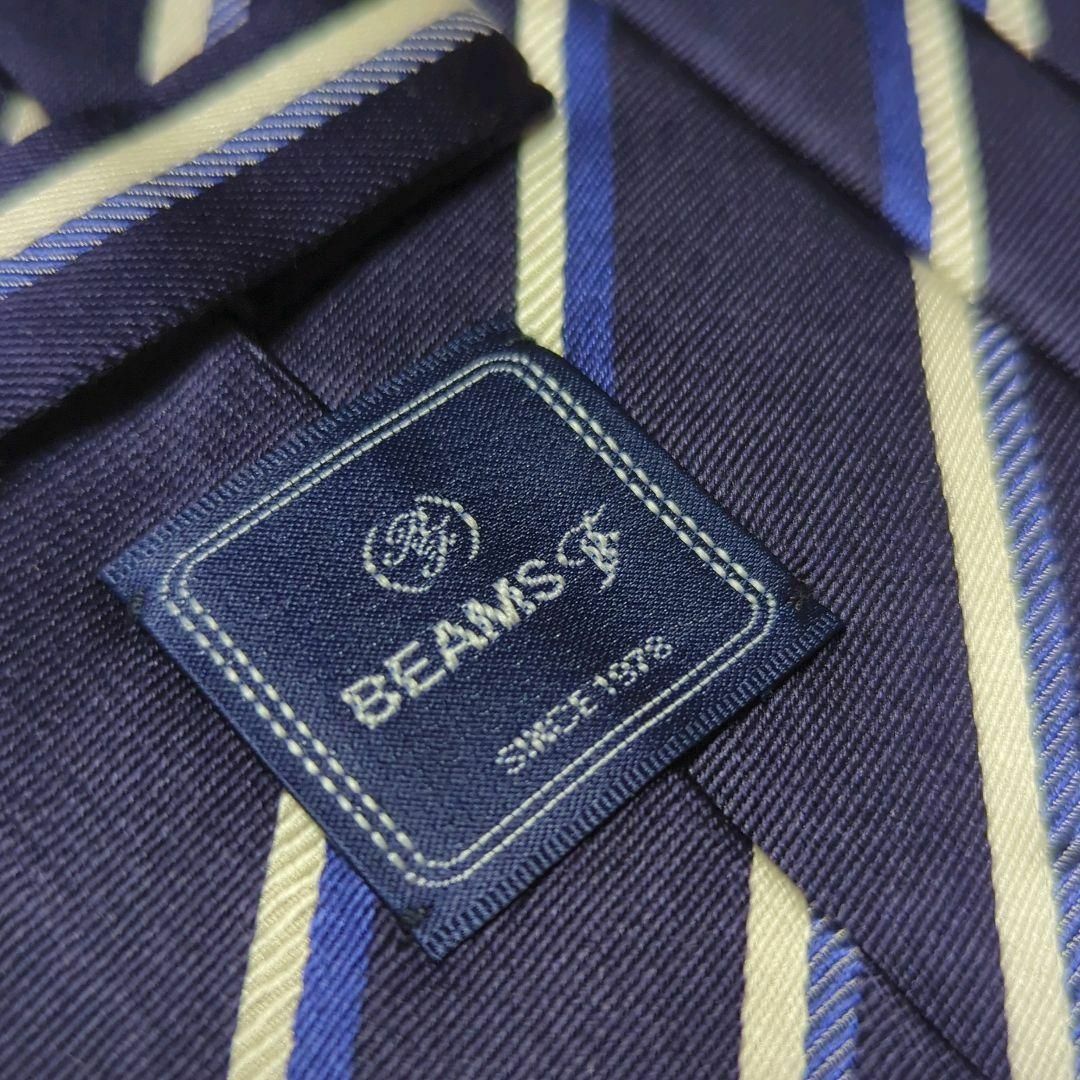 BEAMS F(ビームスエフ)のビームスエフ ネクタイ レジメンタル ストライプ 高級シルク ビジネス 光沢感 メンズのファッション小物(ネクタイ)の商品写真