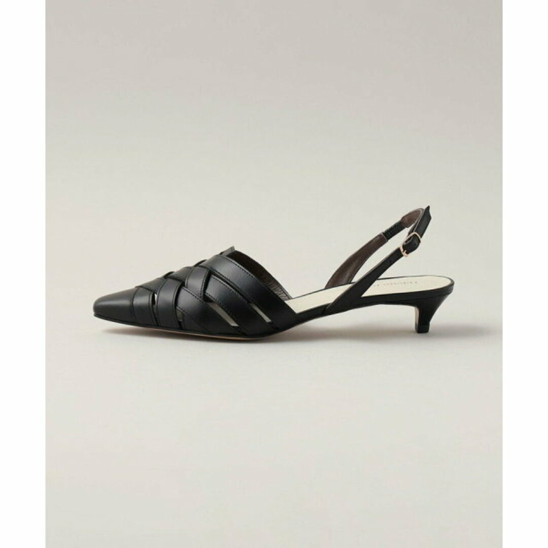 Odette e Odile(オデットエオディール)の【BLACK】レザーメッシュバックベルト パンプス30↓↑ レディースの靴/シューズ(ハイヒール/パンプス)の商品写真