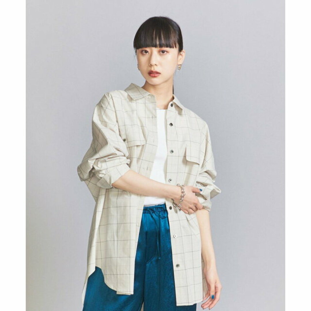 BEAUTY&YOUTH UNITED ARROWS(ビューティアンドユースユナイテッドアローズ)の【BEIGE】コットン チェックポケット シャツ -ウォッシャブル- レディースのトップス(シャツ/ブラウス(長袖/七分))の商品写真