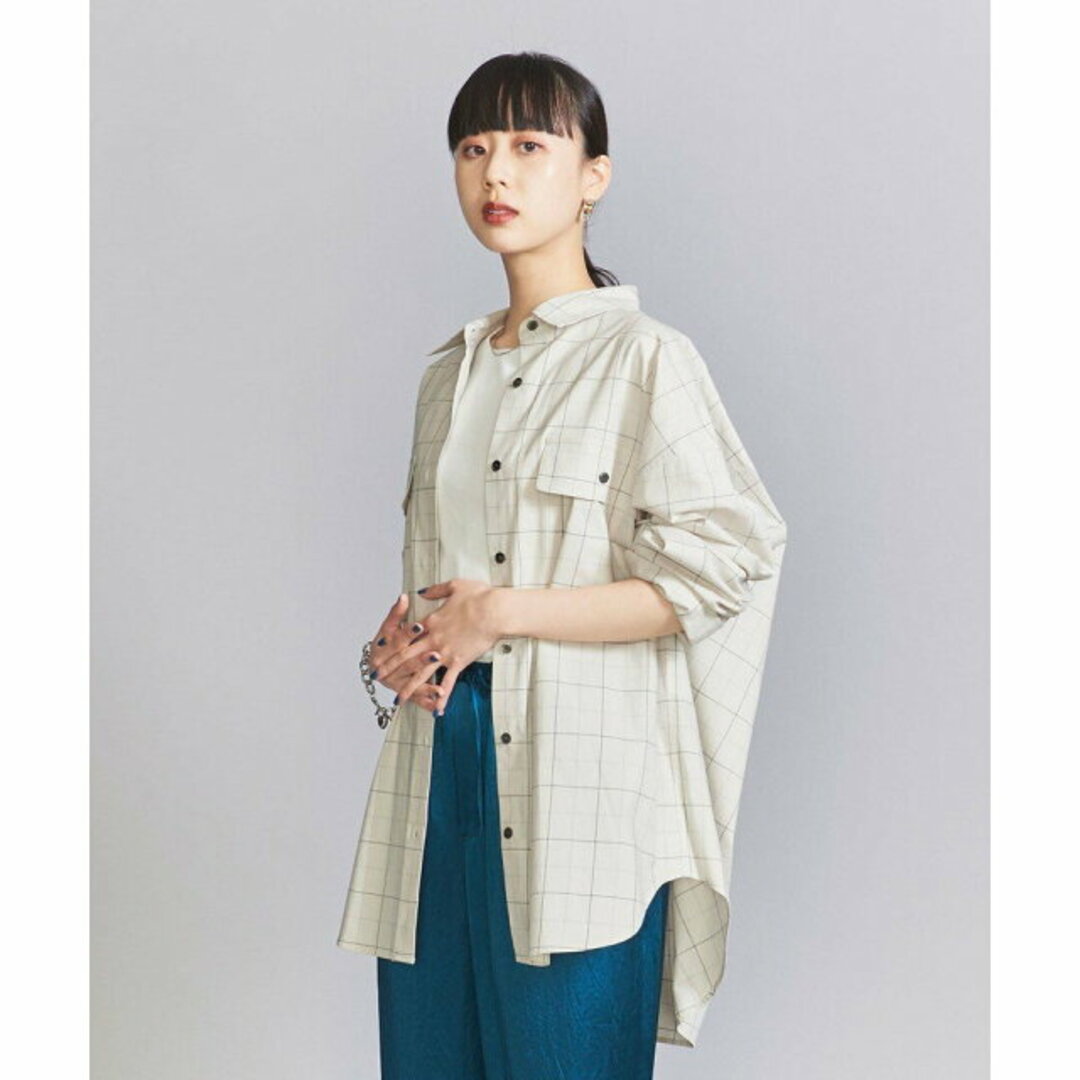 BEAUTY&YOUTH UNITED ARROWS(ビューティアンドユースユナイテッドアローズ)の【BEIGE】コットン チェックポケット シャツ -ウォッシャブル- レディースのトップス(シャツ/ブラウス(長袖/七分))の商品写真