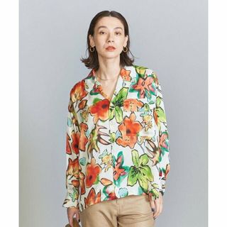 ビューティアンドユースユナイテッドアローズ(BEAUTY&YOUTH UNITED ARROWS)の【WHITE】サテンボタニカルプリントシャツ -ウォッシャブル-(シャツ/ブラウス(長袖/七分))