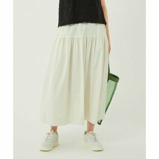 ユナイテッドアローズグリーンレーベルリラクシング(UNITED ARROWS green label relaxing)の【OFF WHITE】<LAND&WATER>ティアード ロングスカート ホワイト(ロングスカート)