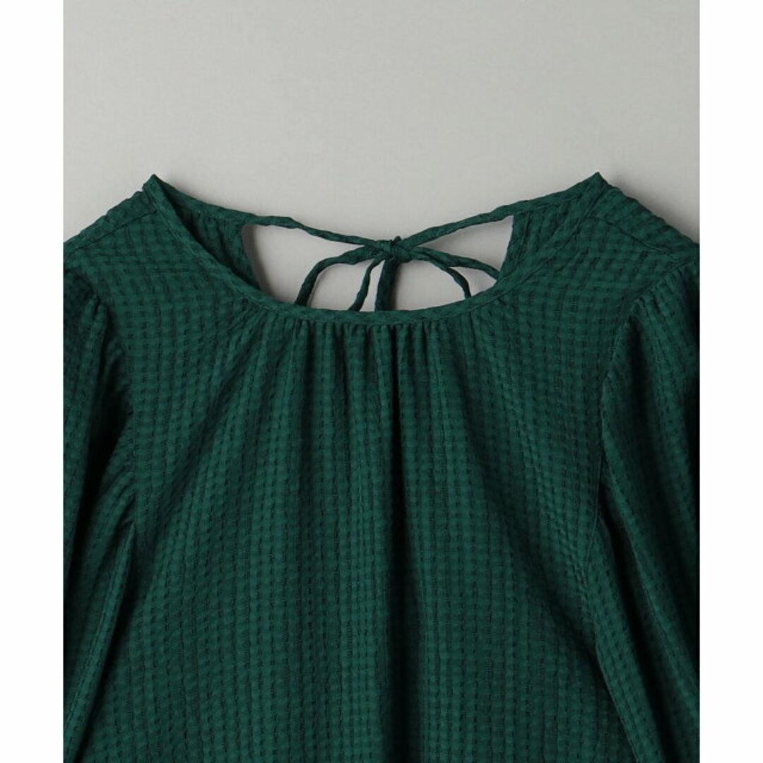 BEAUTY&YOUTH UNITED ARROWS(ビューティアンドユースユナイテッドアローズ)の【DK.GREEN】チェックジャカード バックリボン ブラウス -ウォッシャブル- レディースのトップス(シャツ/ブラウス(長袖/七分))の商品写真