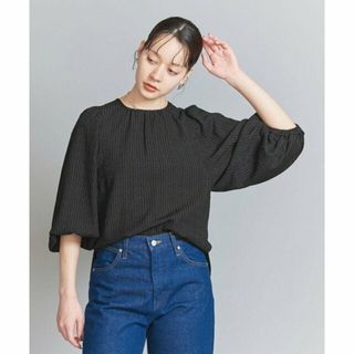 ビューティアンドユースユナイテッドアローズ(BEAUTY&YOUTH UNITED ARROWS)の【BLACK】チェックジャカード バックリボン ブラウス -ウォッシャブル-(シャツ/ブラウス(長袖/七分))