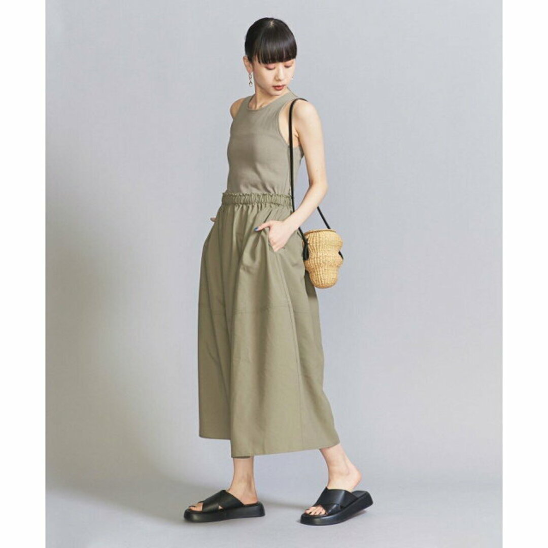 BEAUTY&YOUTH UNITED ARROWS(ビューティアンドユースユナイテッドアローズ)の【OLIVE】【FREE】コンビノースリーブ ワンピース -ウォッシャブル- レディースのワンピース(ロングワンピース/マキシワンピース)の商品写真