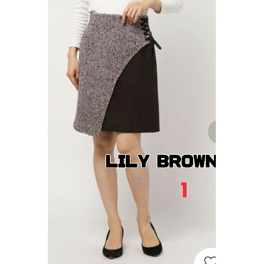 Lily Brown(リリーブラウン)のLILY BROWN 異素材切替えミニスカート レディースのスカート(ミニスカート)の商品写真