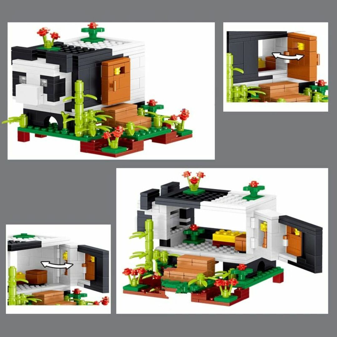 新品】マインクラフト パンダ ラマ クリーパー ブタ4個セットLEGOレゴ