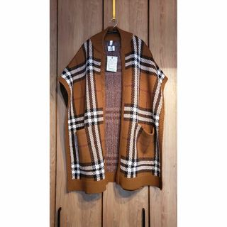 バーバリー(BURBERRY)の新品タグ付き BURBERRY バーバリー ケープ ポンチョ ショール チェック(マフラー/ショール)