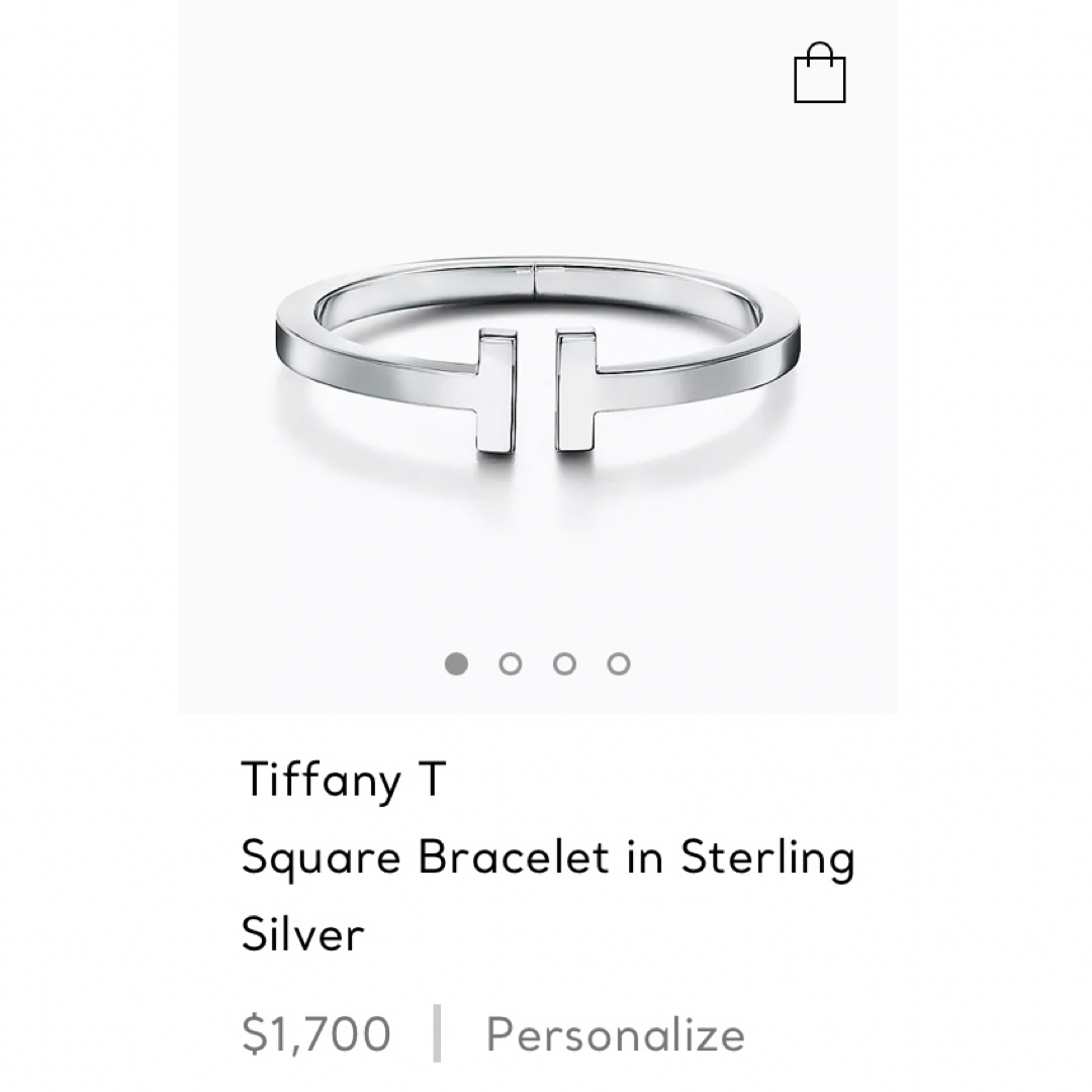 Tiffany & Co.(ティファニー)の【100%正規品】Tiffany & Co. Tスクエア ブレスレット バングル メンズのアクセサリー(ブレスレット)の商品写真